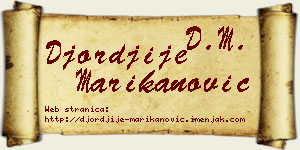 Đorđije Marikanović vizit kartica